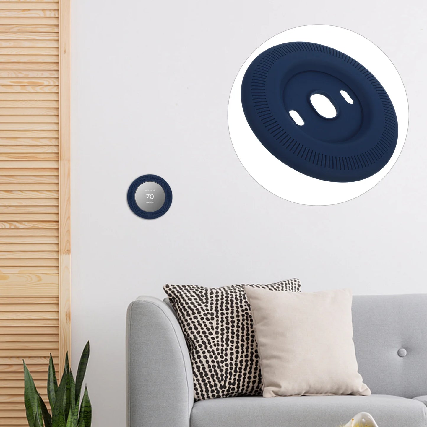 Nest Thermostat Plate Cover Blue Universal Mount Thermostat Wall Plate Parts Accessories Round Trim Home System