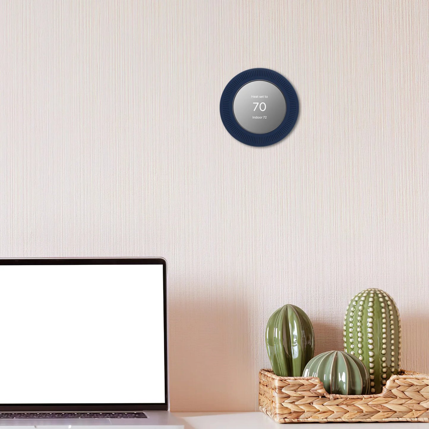 Nest Thermostat Plate Cover Blue Universal Mount Thermostat Wall Plate Parts Accessories Round Trim Home System