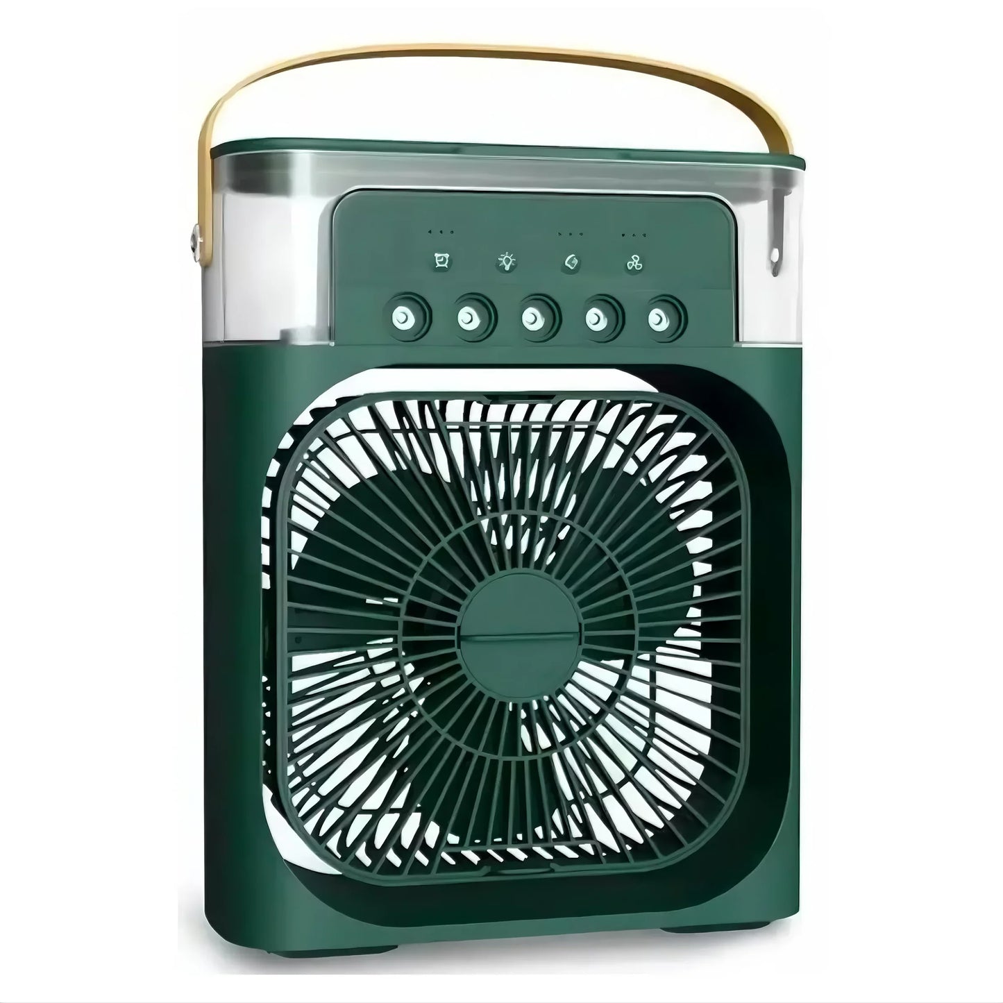 Tragbarer Ventilator für den Haushalt, drei in einem kleinen Luftkühlventilator, LED-Nachtlicht, 5-Loch-Luftbefeuchter, 1-Stunden-Timer