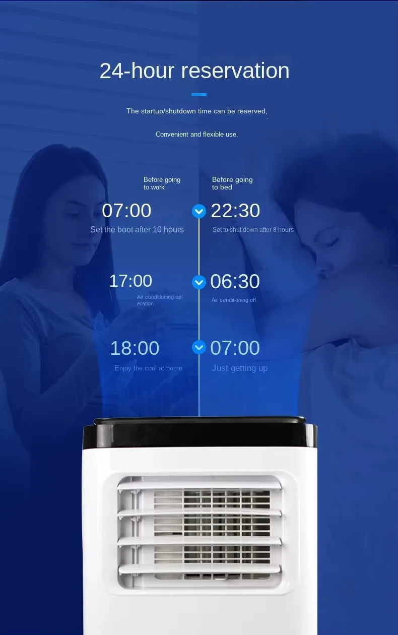 Home Use Portable Air Conditioner 9000BTU Remote Control Mobile Inverter Cooling and Heating AC System for Room and Office