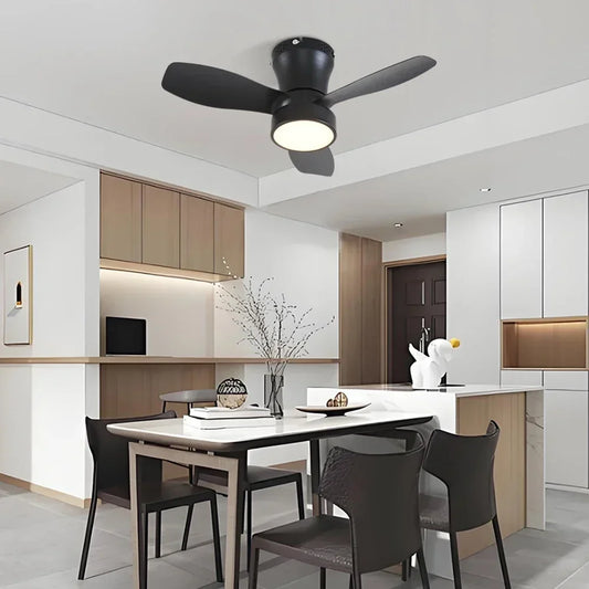 62cm Embedded Ceiling Fan with Remote Control and Light, 24W, Small Silent Fan Suitable for Bedrooms, Dining Rooms, Kitchens